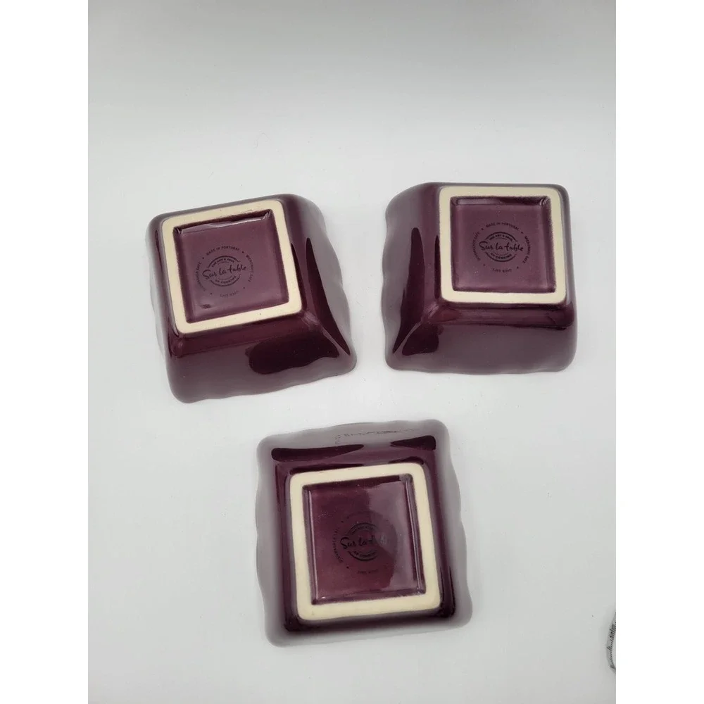 Sur La Table Purple Square 3 Bowls & 4 Small Plates Olive Design Portugal